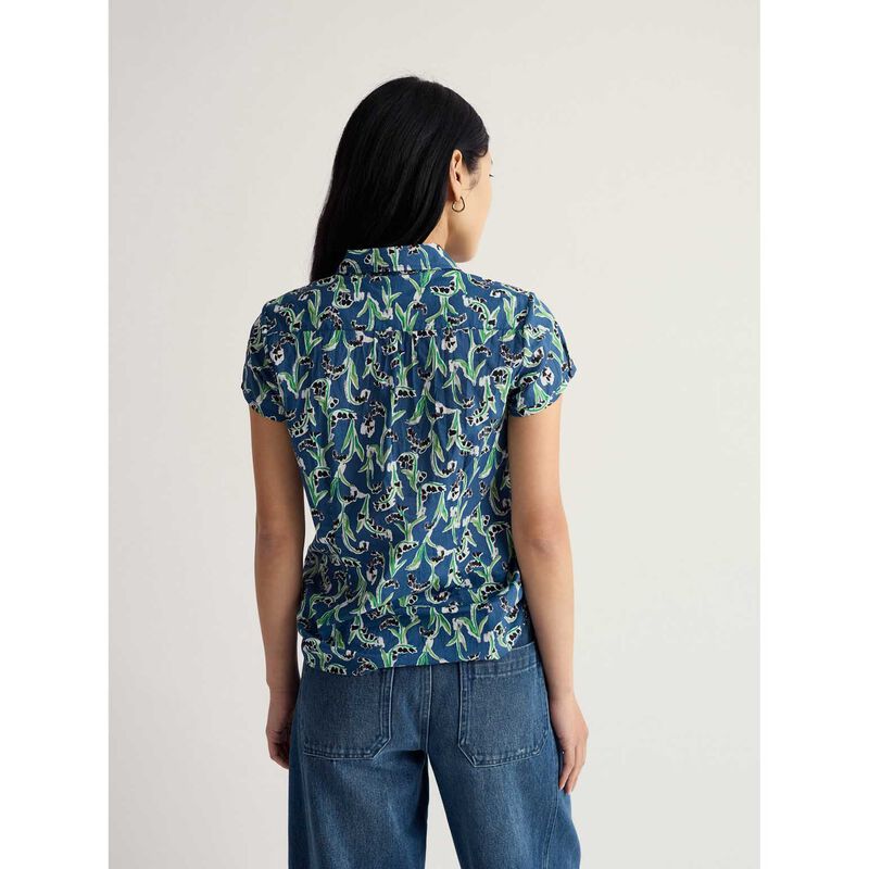 Seasalt Cornwall Rushmaker Shirt - Painty Bluebell Dark Voyage image number 1
